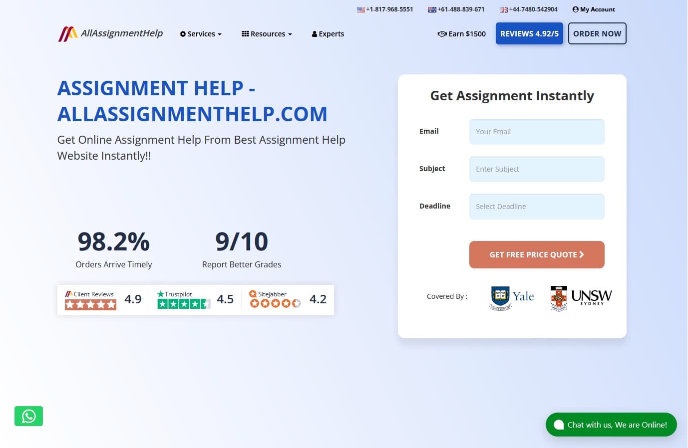 AllAssignmentHelp.com screenshot